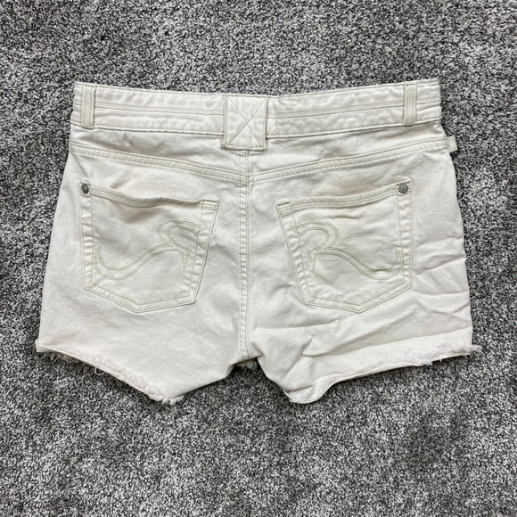 Rock & Republic Shorts Women's 12 White Frayed Hem Denim BONNAROO Stretch Casual - Picture 2 of 16